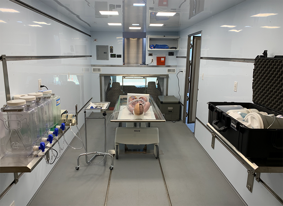 An image of the Sparks Brain Preservation mobile preservation vehicle.