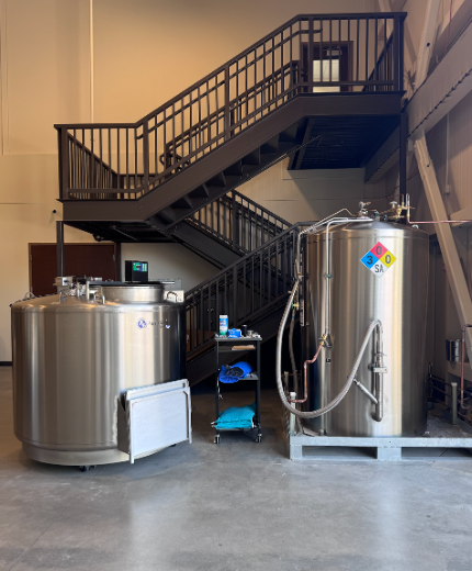 An image of the Sparks Brain Preservation liquid nitrogen dewars.